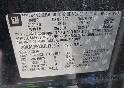 2018 GMC Terrain Slt из США, поврежденный, VIN 3GKALPEX8JL170562